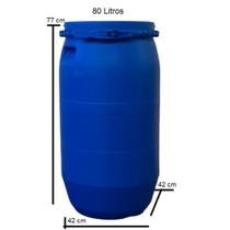 Bombona Plásticas de 80 litros - Tampa Removível e anel de borracha vedação