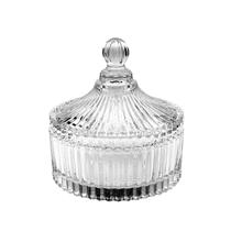 Bomboniere Baleiro De Vidro Decorado Transparente 17x15Cm Decoração Sala Presente Enfeite