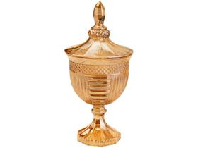 Bomboniere Baleiro Potiche com Pé e Tampa de Cristal Âmbar 25x10cm Lyor Bomboniere Baleiro Potiche com Pé e Tampa de Cristal Âmbar 25x10cm Lyor