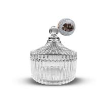 bomboniere baleiro vidro grande 560ml 20cm decoração tampa potiche luxo cristal vela mesa lembrancinha - AAA Original Line