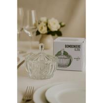 Bomboniere com Tampa Baleiro Açucareiro 10x8x6cm 250ml Plasvale Glass Bomboniere com Tampa Baleiro Açucareiro 10x8x6cm 250ml Plasvale Glass
