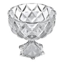 Bomboniere compoteira centro de mesa baleiro porta bombons potiche de cristal com pe 18x18cm vidro yj-7081-2 r.00433
