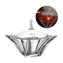 Bomboniere Compoteira Pequena Vidro C/ Tampa 10cm- 210ml Transparente