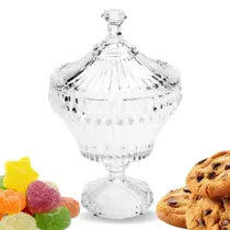 Bomboniere Cristal Vidro Grande Elegante Luxo Mesa Escritório Bomboniere Cristal Vidro Grande Elegante Luxo Mesa Escritório