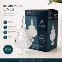 Bomboniere de Vidro com Tampa 700ml Elegância que Decora e Encanta Bomboniere de Vidro com Tampa 700ml Elegância que Decora e Encanta