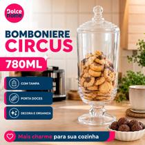 Bomboniere De Vidro Decorativo Com Tampa 780ml Para Doces E Biscoitos Bomboniere De Vidro Decorativo Com Tampa 780ml Para Doces E Biscoitos
