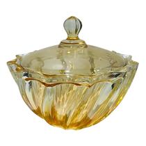 Bomboniere De Vidro Paris Gold 1,17 Litros Potiche Âmbar 1170 ml Baleiro De Vidro Dourado Pote Para Doces Em Casa Tem