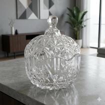 Bomboniere de vidro transparente com tampa modelo Cristal Luxo Potiche Baleiro Bomboniere de vidro transparente com tampa modelo Cristal Luxo Potiche Baleiro
