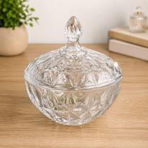 Bomboniere Diamond de Vidro com Tampa 19,5cm Porta Doces e Bombons Elegante Resistente Durável Decoração Sofisticada Bomboniere Diamond de Vidro com Tampa 19,5cm Porta Doces e Bombons Elegante Resistente Durável Decoração Sofisticada