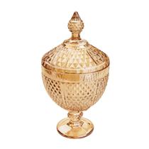 Bomboniere / Potiche de Cristal com Pé Perseu Âmbar - Lyor Bomboniere / Potiche de Cristal com Pé Perseu Âmbar - Lyor