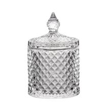 Bomboniere Potiche Decorativo Pote de Vidro Cotonetes Transparente 290ml Maldivas Star Em Casa Tem