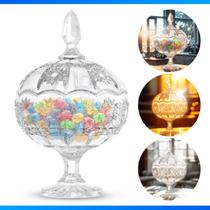 Bomboniere Potiche Vidro Cristal Baleiro Transparente Tampa Pote Doce Bombom Decorativa Doceiro Bomboniere Potiche Vidro Cristal Baleiro Transparente Tampa Pote Doce Bombom Decorativa Doceiro