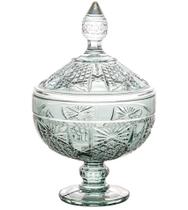 Bomboniere Princess Verde 24cm Por 15cm Em Cristal Ecológico Com Pé
