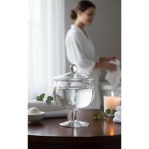 Bomboniere Vidro Grande 1,8L Tampa 22cm Transparente Decor