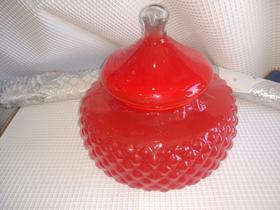 BomboniereS/Pé Bico de Jaca Vidro 23x19cm Vermelha BomboniereS/Pé Bico de Jaca Vidro 23x19cm Vermelha