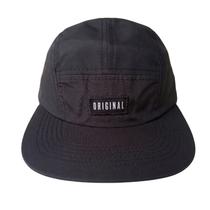 Boné 5 Panel Preto Original Impermeável À Prova Dágua Poliéster