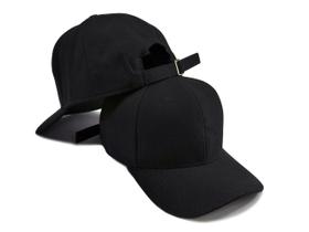 Boné 6 Gomos Liso Preto Aba Curva Fitão Boné 6 Gomos Liso Preto Aba Curva Fitão