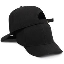 Boné 6 Gomos Preto Liso Básico Unissex Ajustador Fitão