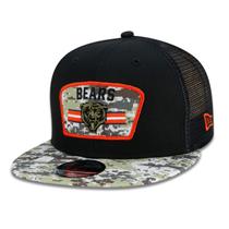 BONE 9FIFTY TRUCKER CHICAGO BEARS SALUTE TO SERVICE NFL SNAPBACK ABA RETA PRETO ABA RETA SNAPBACK PRETO New Era