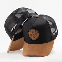Boné Aba Camurça Trucker Country Rodeio Peão Brasão UY