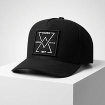 Boné Aba Curva Bordado Streetwear Ajustável Young Premium Cap Preto Fechado