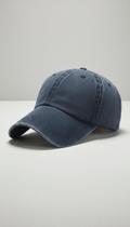 Boné Aba Curva Jeans Liso Desbotado Praia Dad Hat Azul-escur Boné Aba Curva Jeans Liso Desbotado Praia Dad Hat Azul-escur