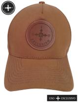 Boné aba curva marrom modelo americano premium tecido poliester