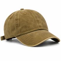Boné Aba Curva Sarja Básico Liso Vintage Estonado Masculino Feminino Casual Cor:Caqui