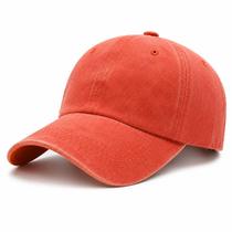 Boné Aba Curva Sarja Básico Liso Vintage Estonado Masculino Feminino Casual Cor:Laranja