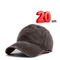 Boné Aba Curva Sarja Lavado Liso Old Desbotado Praia Dad Hat 20 Unidades