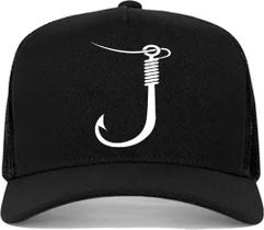 Boné aba curva trucker anzol pescador pesca esportiva pescaria