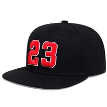 BONE ABA RETA 23 Bordado Hip-Hop Baseball Caps Sunscreen Casual cor: Preto total