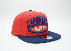 Boné Aba Reta Boundless Champions Vermelho e Azul Snapback Bordado Relevo 3D Premium