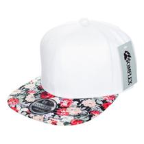 Boné Aba Reta Branco Floral Snapback Boné Aba Reta Branco Floral Snapback