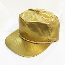 Boné Aba Reta Dourado Metálico Brilhante Cordão Trançado Snapback Luxo Festa Ajustável Boné Aba Reta Dourado Metálico Brilhante Cordão Trançado Snapback Luxo Festa Ajustável
