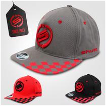 Boné Aba Reta Trucker Snapback Strapback Preto Vermelho Cinza Shutt Unissex