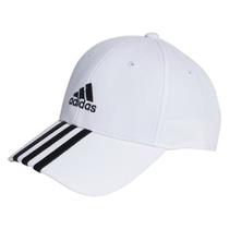 Boné Adidas Baseball 3 Stripes Unissex - Branco e Preto