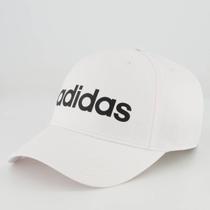 Boné Adidas Logo Linear Branco e Preto