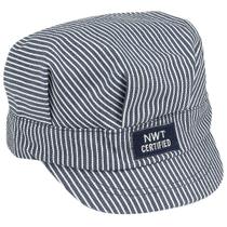 Boné Aeromax Train Engineer azul/branco ajustável para jovens Boné Aeromax Train Engineer azul/branco ajustável para jovens