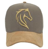 Bone Agro Country Cavalo Mangalarga Chapeu Bordado Aba Curva