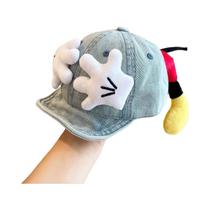 Boné Ajustável Infantil Mickey Mouse Estilo Cowboy Com Estampa De Patas De Desenho Animado Fofo