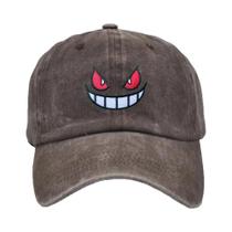 Boné Ajustável Unissex Pokemon Gengar Snapback Cor Sólida Estilo Hip Hop