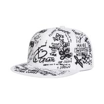 Boné Ajustável Unissex Preto E Branco Com Estampa De Grafite Hip-Hop Para Primavera E Outono, Chapéu Boné Ajustável Unissex Preto E Branco Com Estampa De Grafite Hip-Hop Para Primavera E Outono, Chapéu