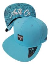 Bone Anth Co Fox Strapback Fita Aba Reta Azul Claro Rosa