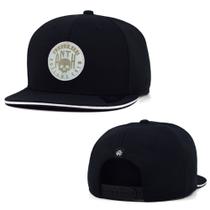 Boné Anth co Ollie Cinza Azul Aba Reta Aberto Com Ajuste Snapback