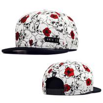 Boné Anth co Toten Branco Vermelho Aba Reta Aberto Com Ajuste Snapback