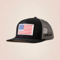 Boné Ariat Preto Com Tela Cinza Usa Boné Ariat Preto Com Tela Cinza Usa