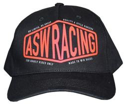 Boné Asw Rancing Regulagem Preto Vermelho