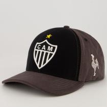 Boné Atlético Mineiro Logo Aba Curva Cinza e Preto
