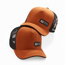 Boné Aveludado Estilo Agro Trucker Telinha Aba Curva Sharecropper Boné Aveludado Estilo Agro Trucker Telinha Aba Curva Sharecropper